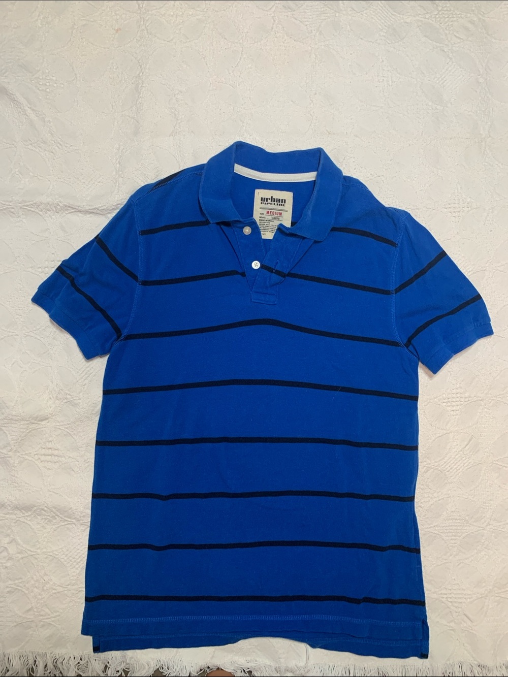 urban pipeline Royal Blue Polo with Black Stripes